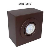 Spot Plafon Sobrepor Teto Quadrado Beiral Marrom GU10