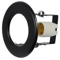 Spot Preto de Embutir para 1 Lâmpada Foco Fixo Teto e Parede