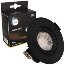 Spot Preto Led 3w Downlight Redondo Embutir Neutro Bivolt Spot Preto Led 3w Downlight Redondo Embutir Neutro Bivolt