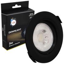 Spot Preto Led 5w Downlight Redondo Embutir Neutro Bivolt Spot Preto Led 5w Downlight Redondo Embutir Neutro Bivolt