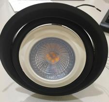 Spot preto redondo de embutir para lampada par 30 direcionavel - JR ILUMINACAO