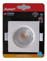 Spot Quadrada De Embutir 3W Avant Branco Quente 3000K