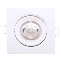 Spot Quadrado 5w Direcionável Led Branco Quente 3000k Teto