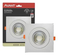 Spot Quadrado Embutir 12w Branco Neutro 4000k Sanca Gesso