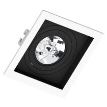 Spot Quadrado Embutir Face Recuado Ar70 Br/Pt Saveenergy
