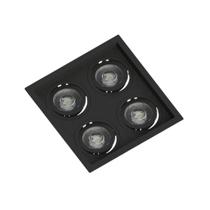 Spot Quadrado Quádruplo Lâmpada AR70 Save Energy Preto