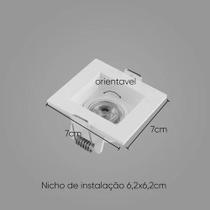 Spot quadrado recuado para mini dicroica MR GU10 70X70X35 mm