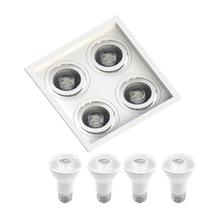 Spot Quadruplo Embutir Par20 Sistema Recuado Com Lampadas Spot Quadruplo Embutir Par20 Sistema Recuado Com Lampadas