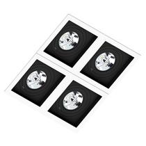 Spot Quadruplo Embutir Quadrado Recuado Branco Fundo Preto Ar111 Gu10
