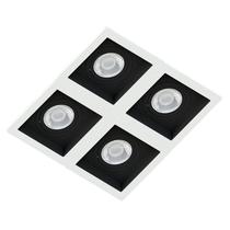 Spot Quadruplo Embutir Quadrado Recuado Branco Fundo Preto Par30 E27 Spot Quadruplo Embutir Quadrado Recuado Branco Fundo Preto Par30 E27