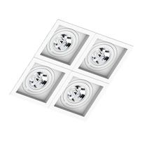 Spot Quadruplo Embutir Quadrado Recuado Branco Para Ar111 Gu10