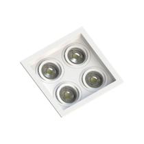 Spot Quadruplo Embutir Quadrado Recuado Mr16 Branco - Save Energy