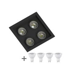 Spot Quadruplo Embutir Quadrado Recuado Mr16 + Led 4,8w Spot Quadruplo Embutir Quadrado Recuado Mr16 + Led 4,8w