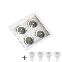 Spot Quadruplo Embutir Quadrado Recuado Mr16 + Led 7w Spot Quadruplo Embutir Quadrado Recuado Mr16 + Led 7w