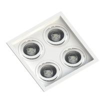 Spot Quadruplo Embutir Quadrado Recuado Par20 Branco 110v/220v