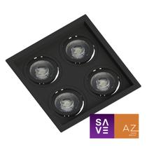 Spot Quadruplo Embutir Quadrado Recuado Par20 Preto Spot Quadruplo Embutir Quadrado Recuado Par20 Preto