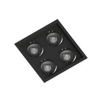 Spot Quadruplo Embutir Quadrado Recuado Par20 Preto - Save Energy