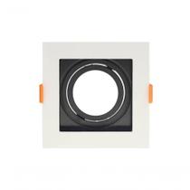 Spot Recuado De Embutir Quadrado Ar 70 Branco Com Preto Taschibra