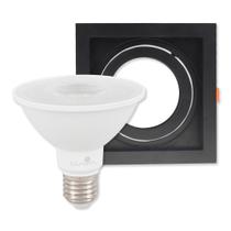 Spot Recuado Direcionável Preto Lâmpada 9.8W 6500K Irc 80