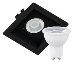 Spot recuado quadrado embutir mr16 dicroica com lampada 7w preto 3000k branco quente hevvy aaatop itmr16qpq Spot recuado quadrado embutir mr16 dicroica com lampada 7w preto 3000k branco quente hevvy aaatop itmr16qpq