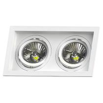 Spot Retangular Embutir Recuado 2x Par20 Branco Saveenergy