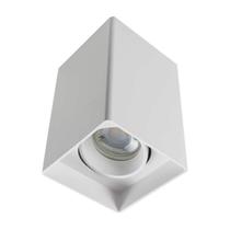 Spot Sobrepor Branco Quadrado + LED Dicroica Gu10 Mr16 Branco Quente St2099