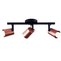 Spot Sobrepor Direcionável Luz Direcionada Trilho Fokus 03 Lâmpadas E27 Moderno Bivolt Pronto Para Instalar