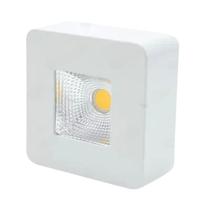 Spot Sobrepor Quadrado Branco 6cm Led 5W 3000K Bivolt