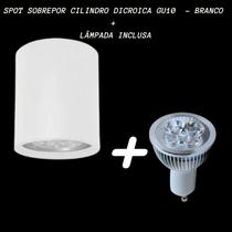 Spot Sobrepor Redondo Dicroica GU10 Branco + Lâmpada Inclusa BF