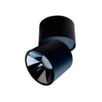 Spot Sobrepor Redondo Preto Direcionável 10cm Led 15W 3000K Bivolt - EMBU LED
