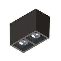 Spot Sobrepor Save Energy Boxit Duplo Ar70 Gu10 Preto