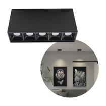 Spot Sobrepor Teto Soul Retangular LED 10W Opus IRC90 2700K ST3050-Preto