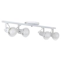 Spot Trilho 4 Sobrepor Direcionável E-27 Branco