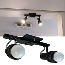 Spot Trilho Duplo Direcionável Alumínio Bivolt Bocal E27 Decoração Spot Trilho Duplo Direcionável Alumínio Bivolt Bocal E27 Decoração