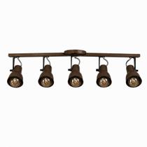 Spot Trilho Light Aluminio Teto E27 5 Luzes Lumini Lab
