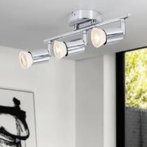 Spot Trilho Sobrepor, Com Três Bases, Prata, GU10, LexLight