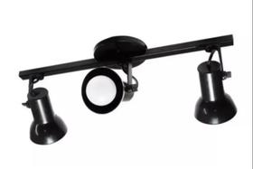 Spot Trilho Triplo 3 Sobrepor Direcionável E-27 Preto 110v/220v Spot Trilho Triplo 3 Sobrepor Direcionável E-27 Preto 110v/220v