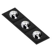 Spot Triplo Embutir Quadrado Recuado Preto Para Ar111 Gu10