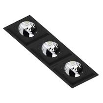 Spot Triplo Embutir Quadrado Recuado Preto Para Ar70 Gu10