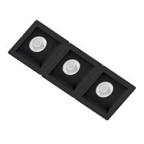 Spot Triplo Embutir Quadrado Recuado Preto Para Dicróica Gu10 Mr16 Spot Triplo Embutir Quadrado Recuado Preto Para Dicróica Gu10 Mr16