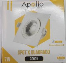 Spot x quadrado 7w 3000k embutir bivolt