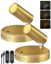 Spotlight LED EZVALO 5,5Ah Sem Fio Interno Dourado 3W Spotlight LED EZVALO 5,5Ah Sem Fio Interno Dourado 3W