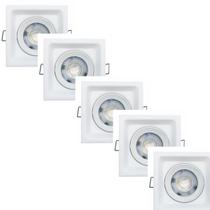 Spots Recuado LED Embutir 5W 3000K Quadrado Preto Fosco Iluminação Moderna Makled kit com 5 unidades Spots Recuado LED Embutir 5W 3000K Quadrado Preto Fosco Iluminação Moderna Makled kit com 5 unidades