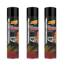 Spray Alta Temperatura Automotivo 400ml Preto Fosco - Kit C/3 Unidades