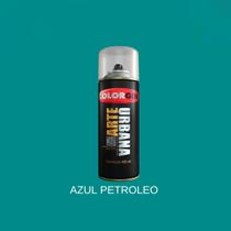 Spray arte urbana azul petroleo