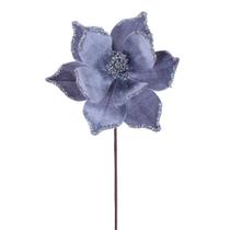Spray Artificial Vickerman Flor de Nochebuena Plateada 21,5 cm (Paquete de 6)