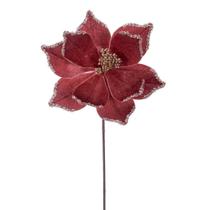 Spray Artificial Vickerman Poinsettia Dorado Rosado 21.5 cm (6)