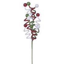 Spray Artificial Vickerman Verde/Rojo/Blanco 24 cm - 3 Piezas