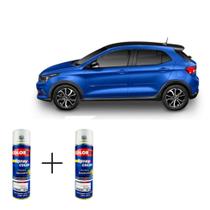 Spray automotivo azul portofino fiat + spray verniz 300ml