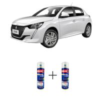Spray automotivo branco nacre - kwe peugeot + spray verniz 300ml
